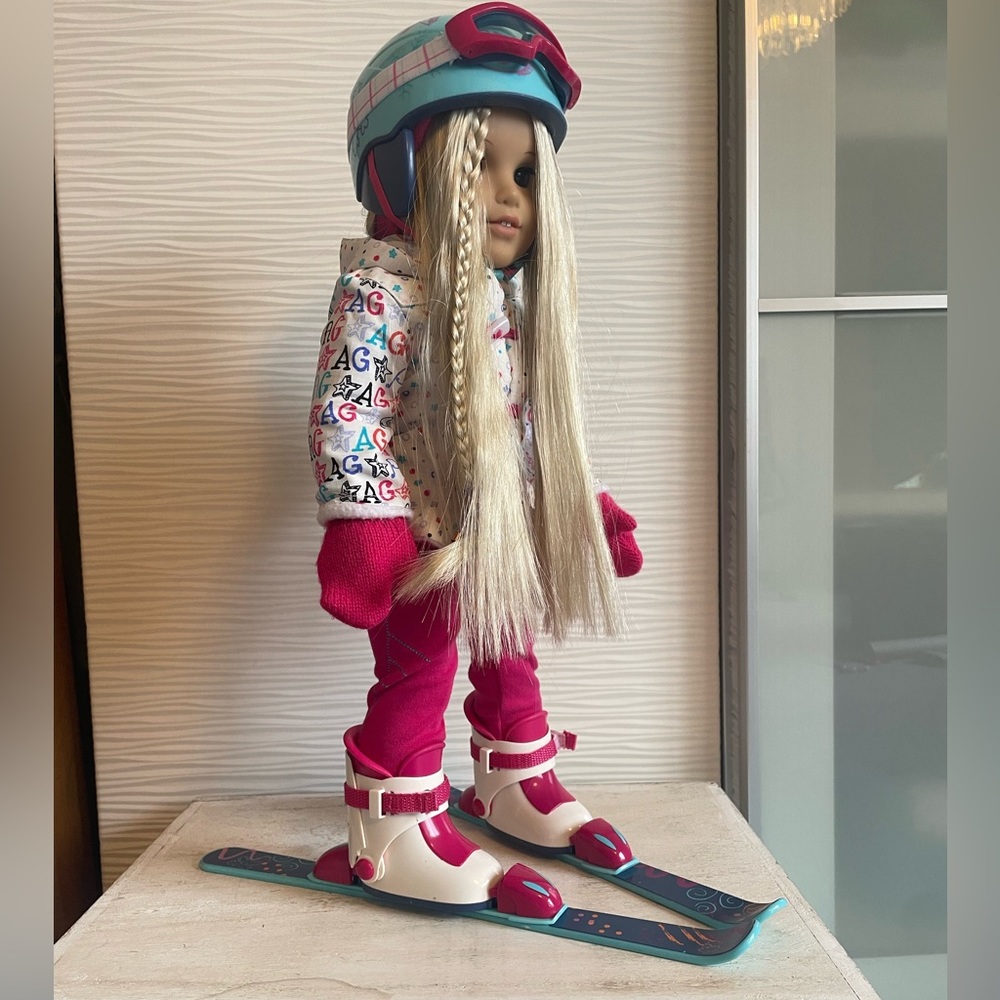 American girl doll ski set and clothing